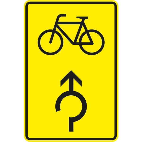 Verkehrszeichen 442-33 Vorwegweiser für Radverkehr im Kreisverkehr, geradeausweisend | gemäß StVO