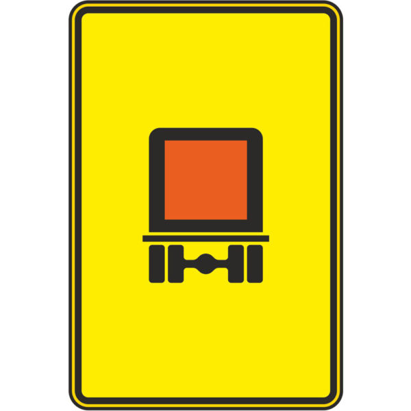Verkehrszeichen 442-51 Vorwegweiser für kennzeichnungspflichtige Fahrzeuge mit gefährlichen Gütern, ohne Pfeilsymbol | gemäß StVO