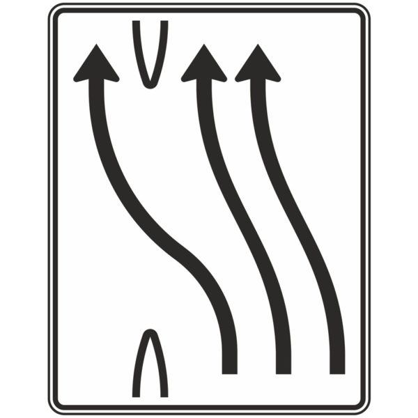 Verkehrszeichen 501-14 Überleitungstafel ohne Gegenverkehr | gemäß StVO