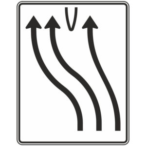 Verkehrszeichen 501-15 Überleitungstafel ohne Gegenverkehr | gemäß StVO