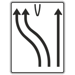 Verkehrszeichen 501-18 Überleitungstafel ohne Gegenverkehr | gemäß StVO