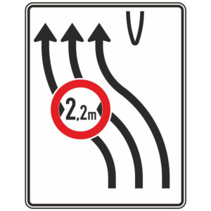 Verkehrszeichen 505-12 Überleitungstafel ohne Gegenverkehr | gemäß StVO
