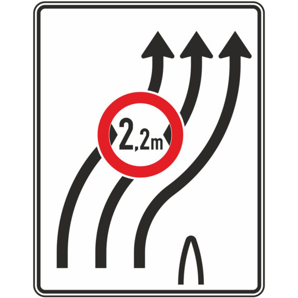 Verkehrszeichen 505-22 Überleitungstafel ohne Gegenverkehr | gemäß StVO