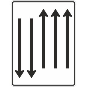 Verkehrszeichen 522-34 Fahrstreifentafel mit Gegenverkehr | gemäß StVO