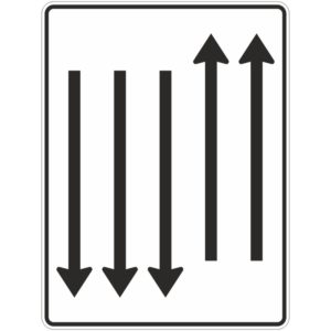 Verkehrszeichen 522-35 Fahrstreifentafel mit Gegenverkehr | gemäß StVO