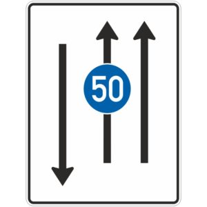 Verkehrszeichen 526-31 Fahrstreifentafel mit Gegenverkehr | gemäß StVO