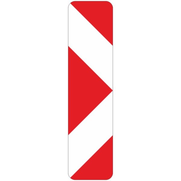 Verkehrszeichen 605-21 Pfeilbake, Aufstellung links (rechtsweisend)