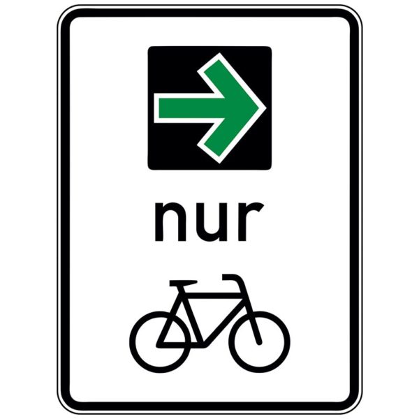 VZ 721 Grünpfeilschild mit Beschränkung auf den Radverkehr | 
gemäß StVO