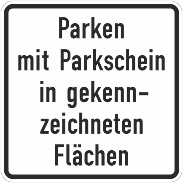 VZ 1053-53 Parken mit Parkschein in gekennzeichneten Flächen | gemäß StVO