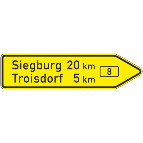 VZ 415-20 Pfeilwegweiser auf Bundesstraßen, rechtsweisend | gemäß StVO