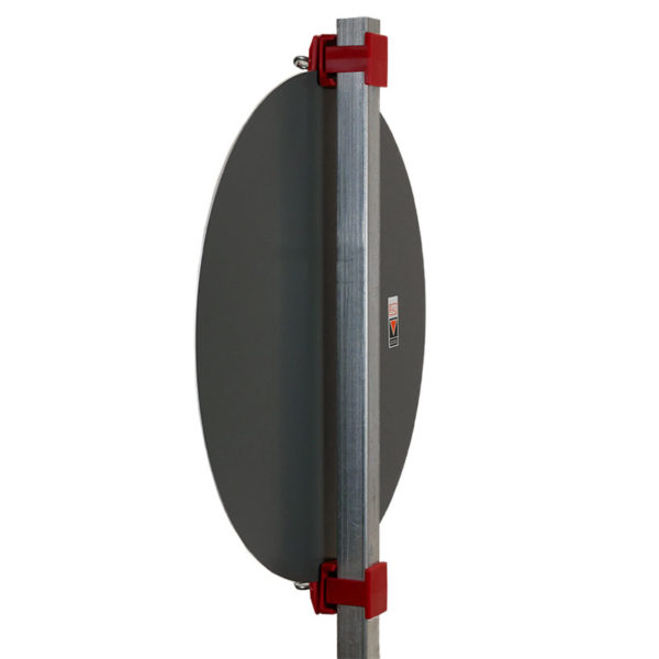 Klemmschelle K1 | mit montiertem Halteverbots-Schild von hinten