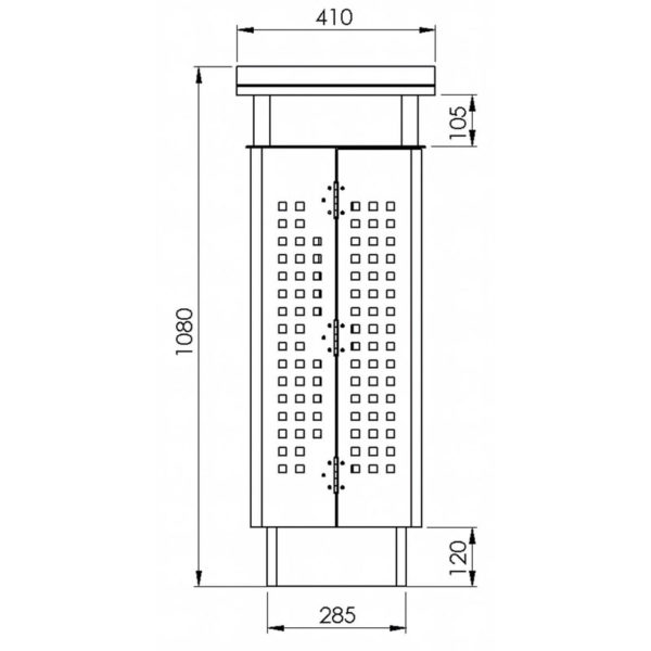 Standabfallbehälter – Typ 7700-10 | Skizze Seite