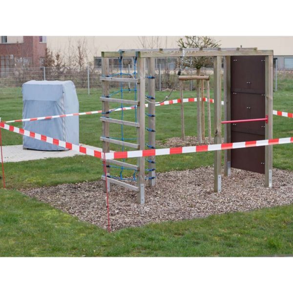 Absperrband rot/weiß | abgesperrter Spielplatz Komplettansicht