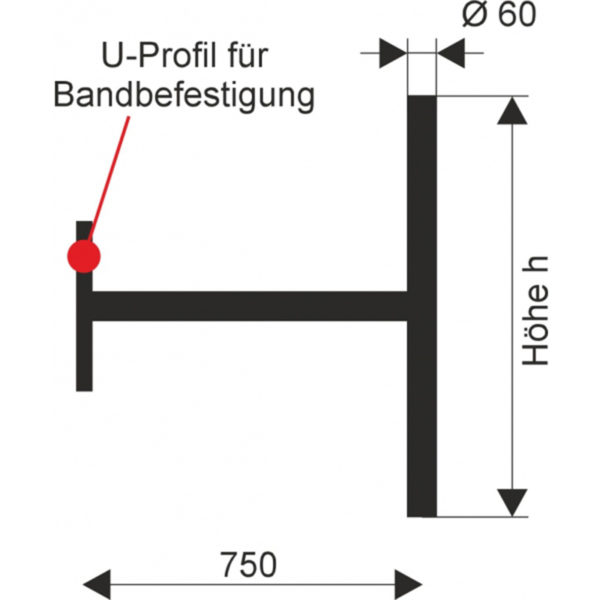 Ausleger für Bandbefestigung mit Querrohr | Skizze