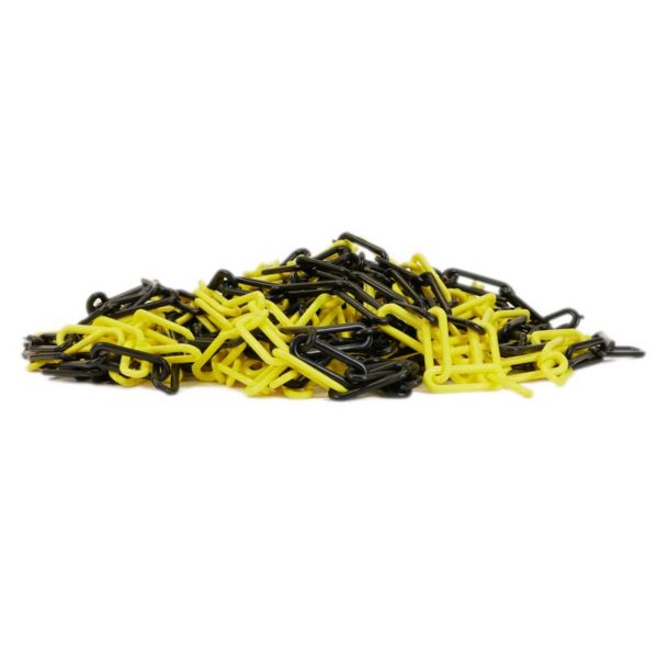 Kunststoffkette gelb/schwarz | Lieferung in einem 25 m Bund
