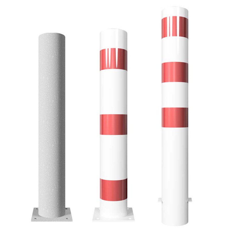 Absperrpfosten Ø 152, 193, 273 mm, ortsfest, rot-weiß