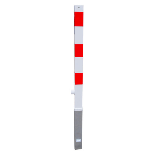 Absperrpfosten 70 x 70 mm, herausnehmbar, rot-weiß | in Bodenhülse
