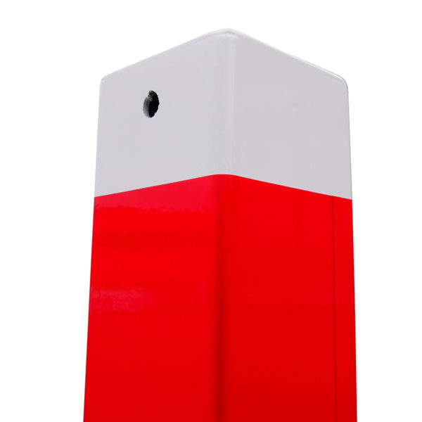 Absperrpfosten 70 x 70 mm, herausnehmbar, rot-weiß | Luftloch