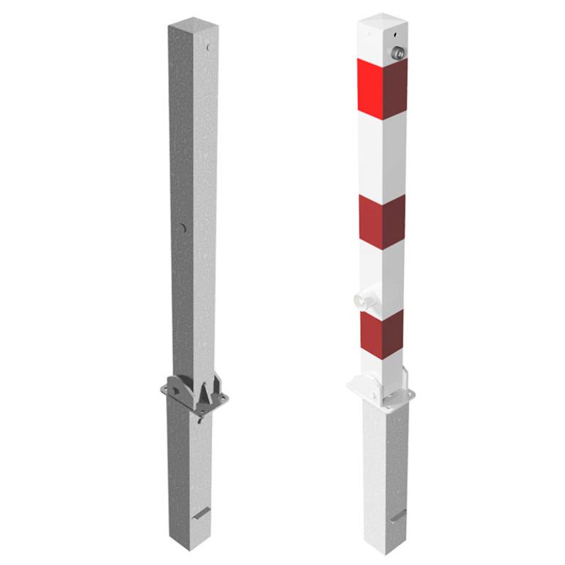 Absperrpfosten 70 x 70 mm – umlegbar und herausnehmbar