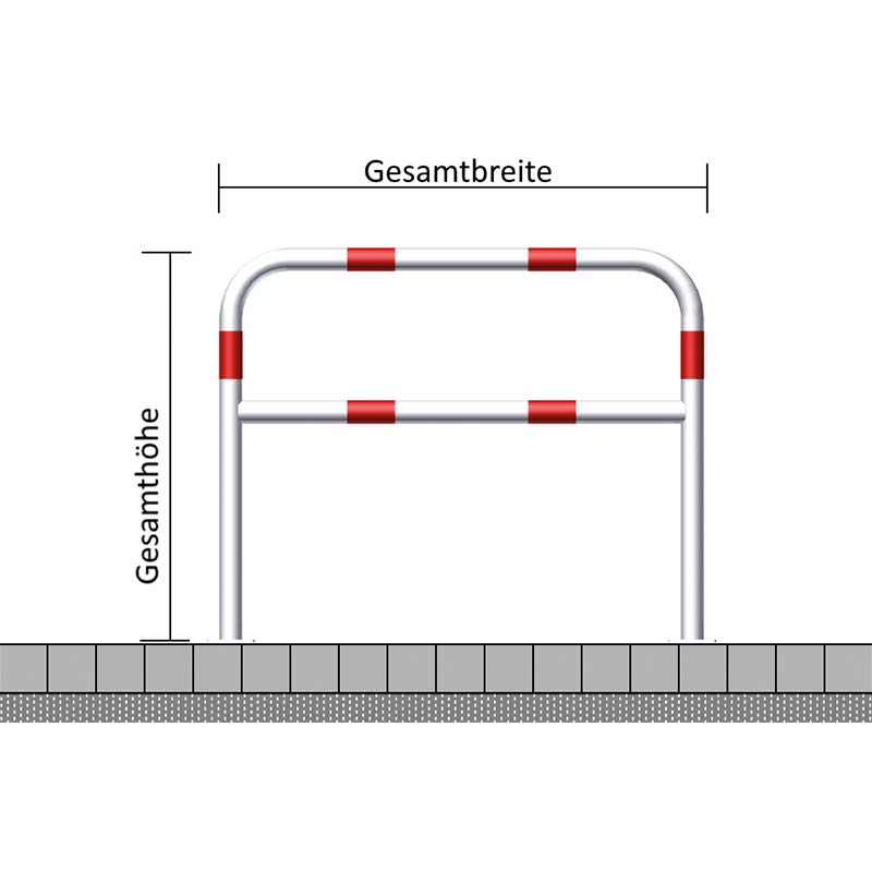 Stahlrundrohrbügel Ø 48 mm mit Querholm zum Aufdübeln