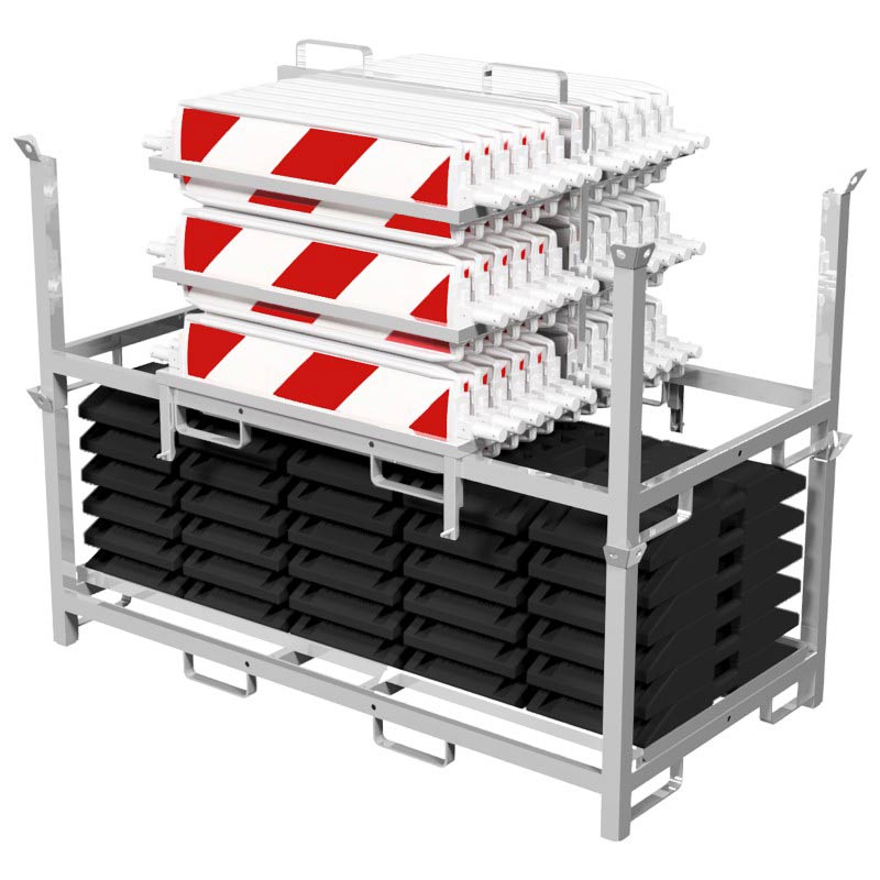 Bakenset mit Lager- und Transportpalette und Aufsatzteil für Baken