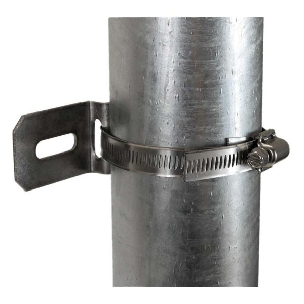 Bandimex Schilderhalter 9 mm Langloch, 140 mm | am Pfosten - Rückseite
