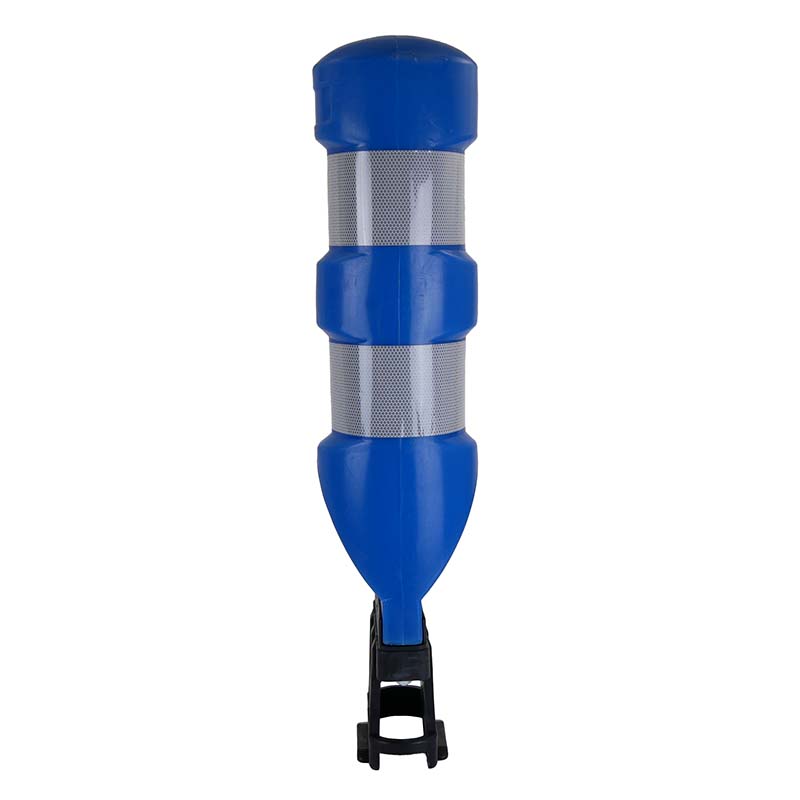 Leitboy-Poller L120 | blau mit weißen Reflextreifen, Seitenansicht
