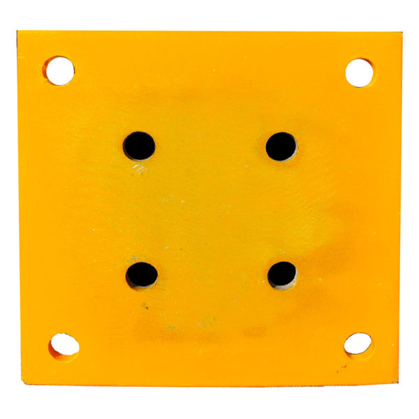 Rammschutzpoller Ø 152 mm, ortsfest, gelb-schwarz | Bodenplatte Unterseite