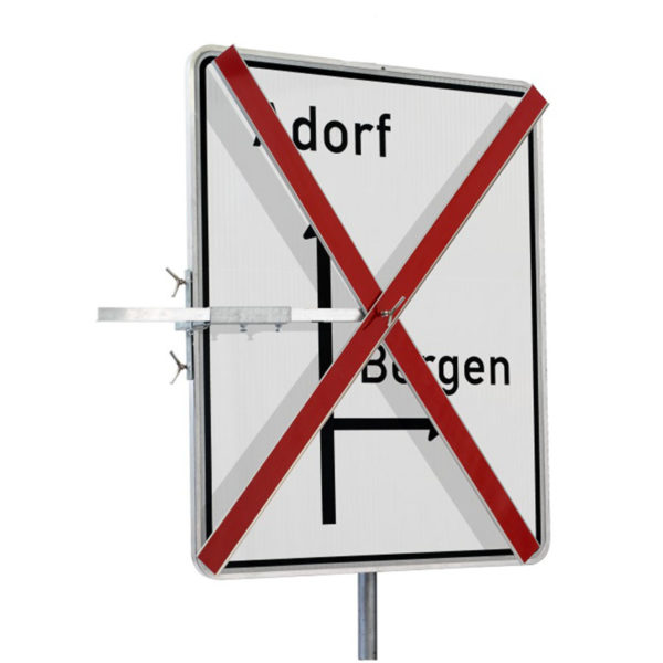Auskreuzvorrichtungen für Grossschilder