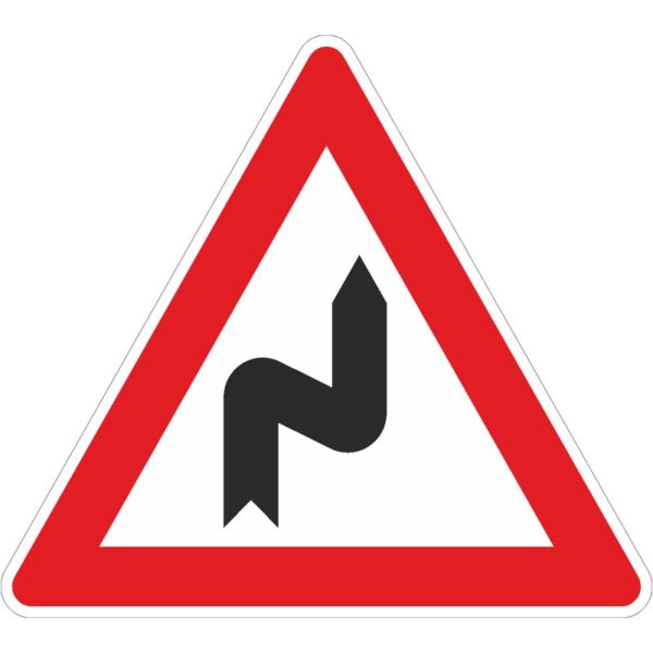 Verkehrszeichen 105-20 Doppelkurve, zunächst rechts | gemäß StVO