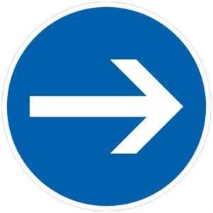 Verkehrszeichen 211 Vorgeschriebene Fahrtrichtung hier rechts | gemäß StVO