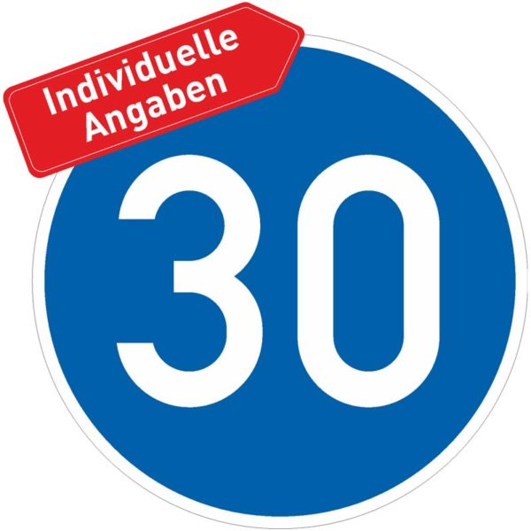 Verkehrszeichen 275 Vorgeschriebene Mindestgeschwindigkeit Individuelle Angaben | gemäß StVO