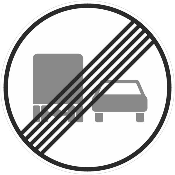 Verkehrszeichen 281 Ende des Überholverbotes für Kraftfahrzeuge über 3,5 t | gemäß StVO