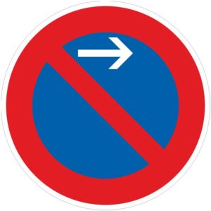 Verkehrszeichen 286-21 Eingeschränktes Halteverbot Anfang, Aufstellung links | gemäß StVO
