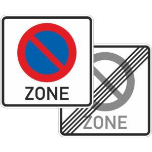 Verkehrszeichen 290.1-40 Beginn/Ende eines eingeschränkten Halteverbots für eine Zone, doppelseitig | gemäß StVO