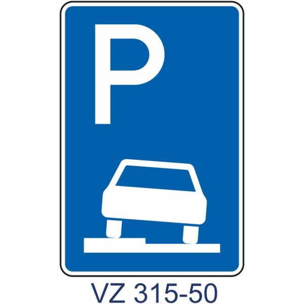 Verkehrszeichen 315-50 Parken auf Gehwegen halb in Fahrtrichtung links, ohne Richtung | gemäß StVO