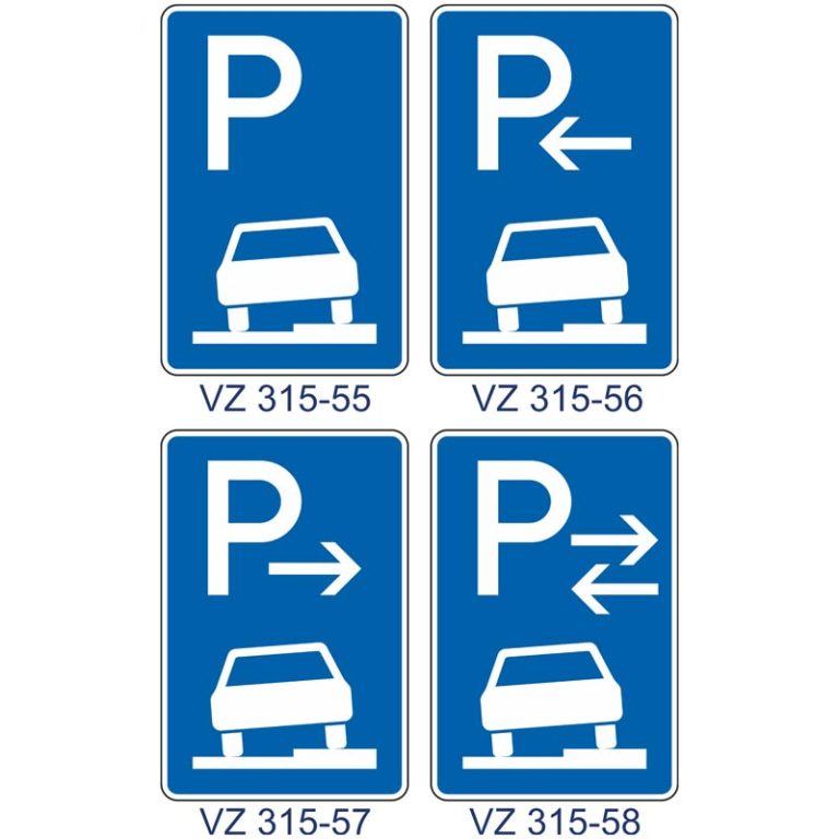 VZ 31555 31558 Parken auf Gehwegen gemäß StVO
