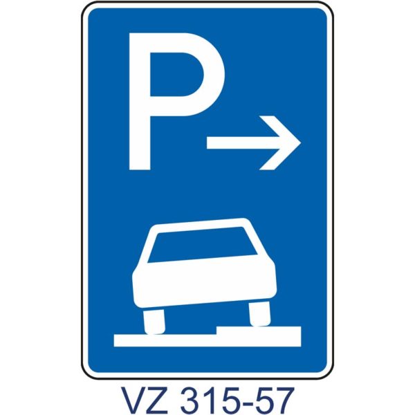 Verkehrszeichen 315-57 Parken auf Gehwegen halb in Fahrtrichtung rechts, Ende