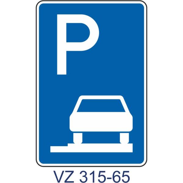 Verkehrszeichen 315-65 Parken auf Gehwegen ganz in Fahrtrichtung rechts | ohne Richtung