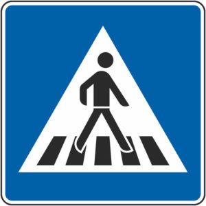 Verkehrszeichen 350-20 Fußgängerüberweg, Aufstellung links (einseitig) | gemäß StVO