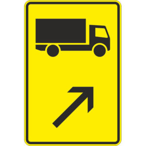 Verkehrszeichen 422-21 Wegweiser für Kfz mit einer zul. Gesamtmasse über 3,5 t, rechts einordnen | gemäß StVO