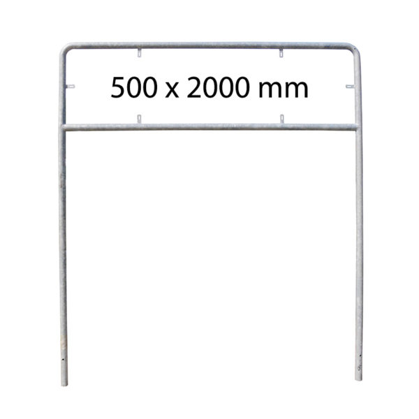 Zweibeiniger Rohrrahmen rechteckig 500 x 2000 mm