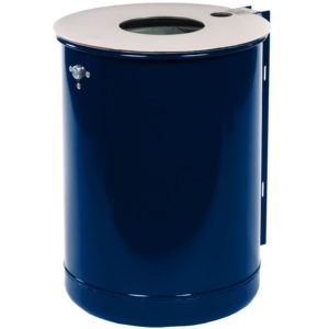 Abfallbehälter - Edelstahl-Deckelscheibe - mit Ascher - 7039-40 | kobaltblau