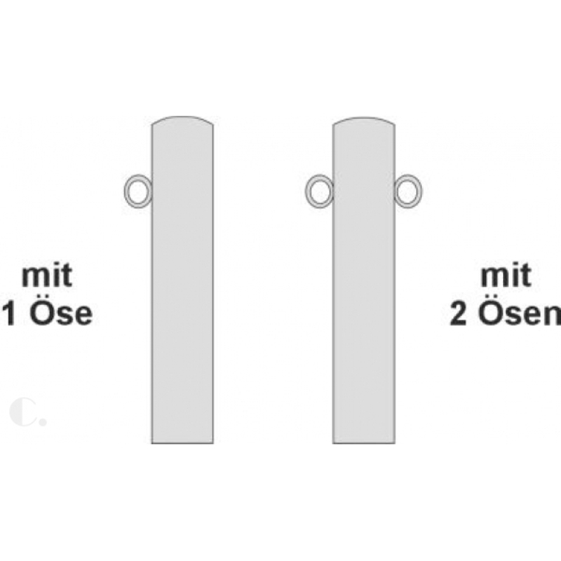 Absperrpfosten PARAT B Ø 60 mm, herausnehmbar | Skizze Ösen