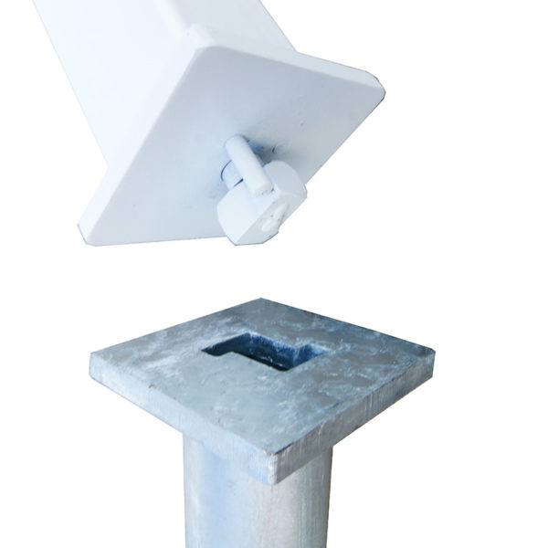 Absperrpfosten PARAT B 70 x 70 mm, herausnehmbar | Einsetzen in Bodenhülse