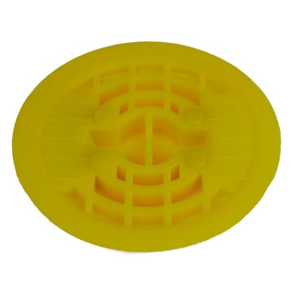 Markierungsnägel aus Kunststoff zum Aufkleben | Gelb mit Linsen, Unterseite