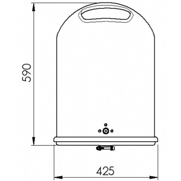 Ovaler Abfallbehälter - Typ 7034 und 7035 | Skizze Front