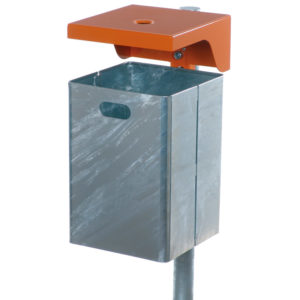 Abfallbehälter - mit Abdeckhaube - Typ 7049 | Haube orange