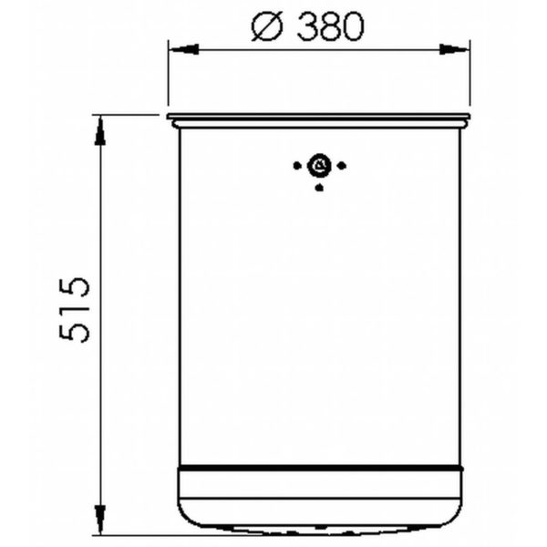 Abfallbehälter Typ 7039-40  | Skizze Frontansicht