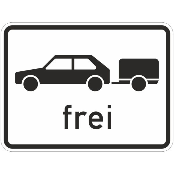 Verkehrszeichen 1024-11 Personenkraftwagen mit Anhänger frei | gemäß StVO